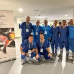 Foto de grupo en el VIII Curso, avanzado y básico de artroscopia de rodilla Sato